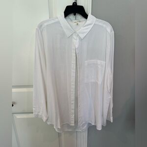 Anthropology Cloth & Stone White Casual Button Down Shirt